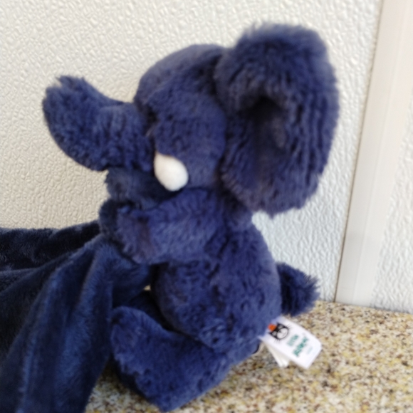 -Jellycat Bashful navy blue elephant Soft Baby Security Blanket Lovey - Picture 9 of 14